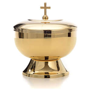 Ciborio de latón plateado de diseño clásico moderno con vástago decorado, recipiente religioso pulido para uso en la iglesia, venta al por mayor disponible - Product Image 4