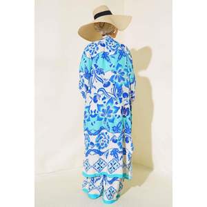 Kimono 2 Pièces à Motif Ethnique Turquoise - Product Image 4