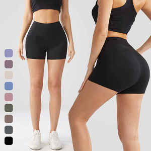 2025 Custom Butt Lift High-Waisted Gym Workout Pants Active Wear Seamless Yoga Shorts for Women Breathable High Quality Solid - Product Image 5