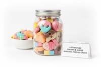 Op maat gemaakte groothandel Zweedse stijl snoepjes mango, bosbes, aardbei smaken, gelatinevrij, gummy, OEM bronfabriek, aanpasbare verpakking