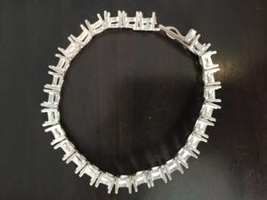 Wholesale 8 mm Wide Semi Mount Tennis Bracelet Round Prong Setting for Large Stones Shared Prong Setting - Product Image 2