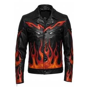 Chaqueta de cuero genuino de alta calidad para hombre, impermeable, a prueba de viento, ecológica, cuello levantado, chaqueta de motocicleta, informal de invierno - Product Image 1