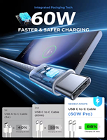 Cable de Carga USB C LISEN, Paquete de 4, 60W, Alta Velocidad, Carga Rápida, Cable Tipo C a Tipo C Duradero para iPhone, Samsung, iPad, Laptop