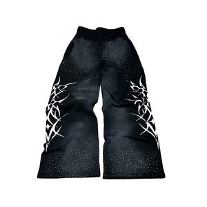 Vente en gros de pantalons de haute qualité pour hommes pantalons de survêtement surdimensionnés en strass lavés à l'acide et délavés au soleil - Product Image 3