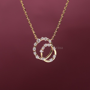 Colgante de Doble Círculo con Diamantes Redondos Cultivados en Laboratorio, Certificados por IGI, en Plata de Ley 925, con Diamantes Entrelazados - Product Image 4