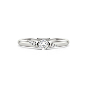 Jeulia Princess Cut Zircon Semicolon Engagement <b>Ring</b> with Bezel Set Side Accents - Product Image 1
