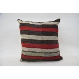 Multicolor Wool Kilim 24x24 Inch Luxury Pillow Woven Vintage & <b>Fluffy</b> Pattern Leaves Style Portable Bedding Decorative <b>Cushion</b> - Product Image 1
