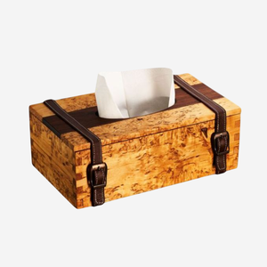 Boîte à mouchoirs de table décorative pour la maison boîte à mouchoirs en bois de luxe en ronce porte-mouchoirs en bois fabriqué à la main pour la décoration de bureau - Product Image 2