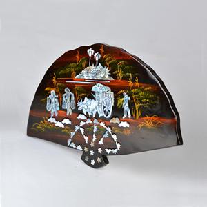 Best choice oriental <b>wall</b> hanging art luxurious designer lacquer <b>fan</b> shaped mother-of-pearl arts - Product Image 5