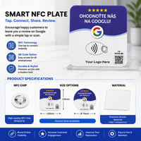 Cartes NFC autocollantes en acrylique pour avis Google, panneaux de notation sans contact pour les comptoirs des commerces