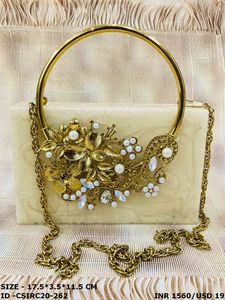 Pochette élégante en résine artisanale pour femme pour les mariages et les soirées nuptiales - Product Image 4