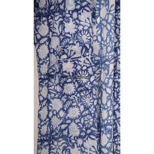 Belle Boho Vintage Coton Kimono Robe Floral Bloc Imprimer Demoiselle D'honneur Robe de Chambre pour l'été Taille Unique XL Vêtements de Nuit - Product Image 4