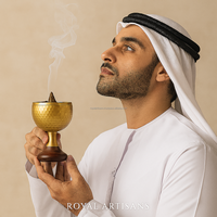 Brûleur à Bakhoor en bois Mubkhar Brûleur d'encens Aromatique Durable Cadeau de Ramadan pour la famille et les amis Cadeau de mariage ROYAL ARTISANS