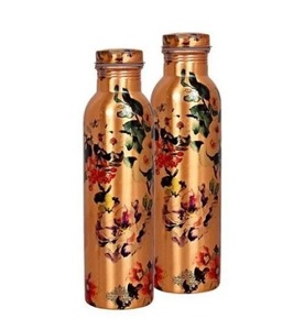 Venta caliente botella de cobre impresa en caliente 650 ML, bebida con estilo con cada sorbo, botella de cobre de 1L con diseño impreso 650 ML - Product Image 1