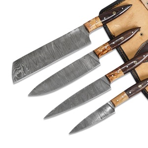 ชุดมีดเชฟเหล็กคาร์บอนทำมือด้ามจับไม้ - Product Image 3