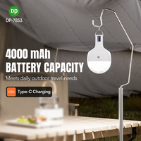 Lampe d'urgence rechargeable à panneau solaire PP 4000 mAh 38W, sortie USB 4V, double ports DC 5V1A, pour 2 ampoules, fournie par l'usine