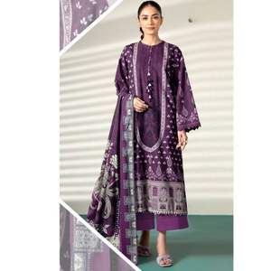 Vestido de diseñador Cambric Colección de materiales Algodón puro Mal Dupatta Bottom Reversible Sin arrugas Fiesta Algodón elegante - Product Image 5