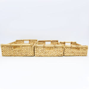 Modern Ins Style 5kg Load Capacity Storage <b>Basket</b> Natural Hand Woven <b>Wooden</b> Handles Water Hyacinth Interior <b>Laundry</b> <b>Basket</b> Tools - Product Image 6