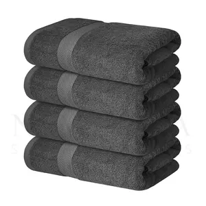 Quick Dry 600GSM Gray Color From Pakistan Factory Manufacturing 100% Organic Cotton Luxury Bath Towels With Your Logo Design