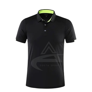 เสื้อโปโลผู้ชายแบบเท่ๆคุณภาพสูงผ้าถักลายสีล้วนสวมใส่สบาย - Product Image 1