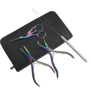 Kit de herramientas de extensiones de cabello profesional y microenlaces para extensiones de cabello en color único sólido diseño personalizado logotipo personalizado - Product Image 1