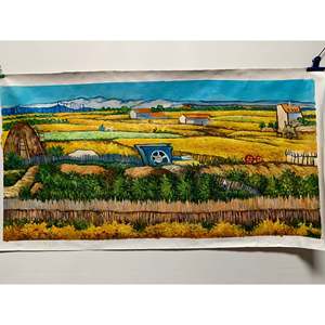27x70 pollici dipinti a olio 100% campo classico dipinto a mano in cristallo astratto paesaggio marino materiale arte della parete per la decorazione del soggiorno - Product Image 1