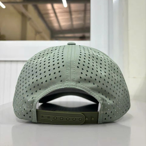 Chapeaux perforés pour sports de plein air Casquette de baseball respirante à séchage rapide Logo et patch personnalisés Tissu imperméable 100% polyester - Product Image 5
