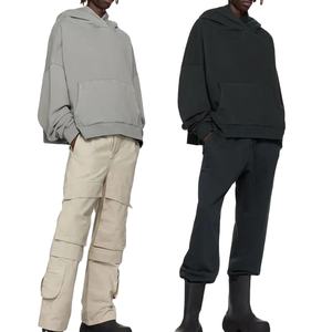 Vente en gros Prix Personnaliser Grande Capuche Épaules tombantes Baggy Fit Coton Polaire Vintage Lavage Hommes Sweats à Capuche Lourds - Product Image 3