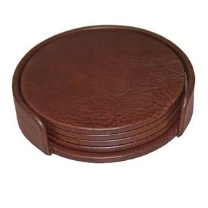 Meilleur cadeau personnalisé sous-verres en cuir PU personnalisés avec logo Logo personnalisé Laser PU cuir tasse sous-verre Design de luxe - Product Image 1