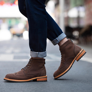 Bottes courtes en cuir pleine fleur avec doublure respirante et résistantes à l'usure pour le quotidien, les trajets et les activités de plein air - Product Image 4