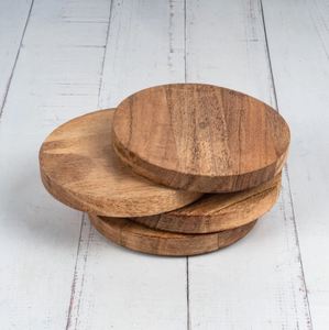 ที่รองแก้วไม้ดีไซน์ใหม่สำหรับโรงแรมโรงแรมร้านอาหารสำนักงานชากาแฟถ้วยที่รองแก้วทำจากไม้ทำในอินเดีย - Product Image 5