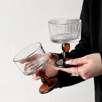 Verre à dessert vintage sur pied 200 ml, gobelet à boire en verre gaufré pour glaces, coupes glacées, fêtes et maison
