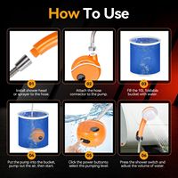 Douche portable extérieure étanche en plastique à double usage pour voiture et maison, ensemble de douche à main pressurisée pour plage et camping