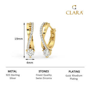 Boucles d'oreilles CLARA en argent sterling 925, design torsadé avec cristaux, style Bali - Product Image 6