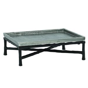 Plateau de service en aluminium en métal de structure professionnelle pour le plateau de service de nourriture de forme carrée antique argentée faite à la main d'hôtel avec des supports - Product Image 6