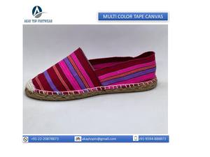 Espadrilles unisexes, ruban multicolore, toile espadrilles en jute, semelle intérieure, nouveau style, rayures multicolores, espadrilles plates décontractées - Product Image 2