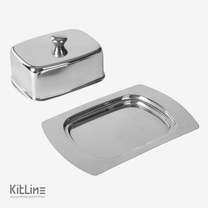 Stylish stainless steel butter dish with smooth edges and modern design crafted for a luxurious breakfast table appearance - Product Image 3