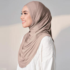 Jersey de bambú ecológico personalizado instantáneo para mujeres musulmanas Jersey de algodón Natural transpirable Hijab instantáneo - Product Image 5