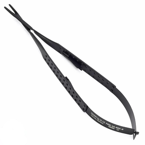 Portaagujas Micro Recto de 16 cm, Manual, Ligero, con Patrón, Recubierto de Negro, Acero Inoxidable, Instrumentos Quirúrgicos Oftálmicos - Product Image 1