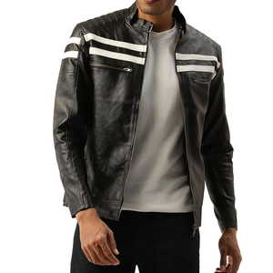 Chaqueta de cuero de nuevo diseño de alta calidad para hombre 2023 venta al por mayor chaqueta de cuero de moda ajustada para hombre - Product Image 1