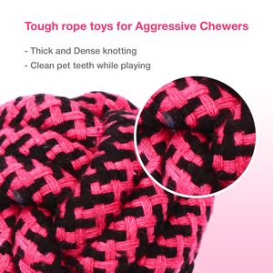 Cuerda de algodón multicolor ecológica, juguete de limpieza para perros resistente a mordeduras, juguete para mascotas, juguetes para perros para masticadores agresivos - Product Image 4