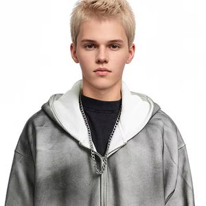 Gradient lourd impression hommes sweats à capuche lâche mode américain Vintage automne Style broderie personnalisée marque col à capuche pour les Couples - Product Image 1