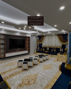 Majlis árabe diseño marroquí juego de muebles de sala de estar 40cm altura para sentarse incluye sofá Alfombra de lana cortina Mesa hogar completo - Product Image 3