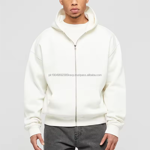 Sweat à capuche zippé de haute qualité avec logo personnalisé, impression en relief, 100% coton, 450g - Product Image 2