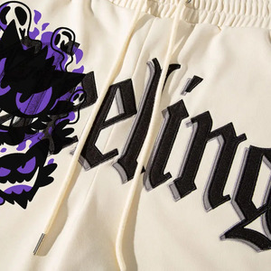 กางเกงขาสั้นสำหรับผู้ชายกางเกงวิ่งทำจากผ้าขนสัตว์เนื้อผ้าคอตตอนสีทึบสำหรับใส่ในยิมกลางแจ้ง100% โลโก้แบบกำหนดเอง - Product Image 4