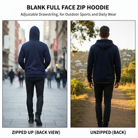 Sudadera con Capucha Completa para Hombre Stock Bosue, de Forro Polar Sólido, con Cordón Ajustable, 100% Poliéster, 220g, Tejida, para Deportes al Aire Libre en Otoño