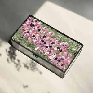 Magnifique boîte à bijoux en verre transparent miroir, boîte de rangement, boîte à bijoux en métal doré avec couvercle en verre - Product Image 5