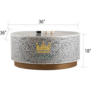 Mesa de centro con incrustaciones de concha de lujo hecha a mano moderna con incrustaciones de perlas madre personalizable muebles de lujo de Vietnam para decoración de vida - Product Image 2