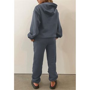 Survêtements et survêtements d'automne et d'hiver OEM pour femmes Logo personnalisé et fermeture à glissière à bouton 100% coton - Product Image 3