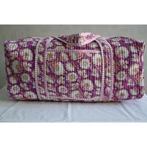 Sac de voyage en coton de luxe, léger, style bohème, matelassé, imprimé à la main en Inde, motif floral, sac à bandoulière, fermeture éclair - Product Image 6
